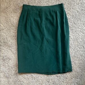 Vintage 80’s Due Per Due 100% Pleated Silk Skirt Size 4 Teal Green